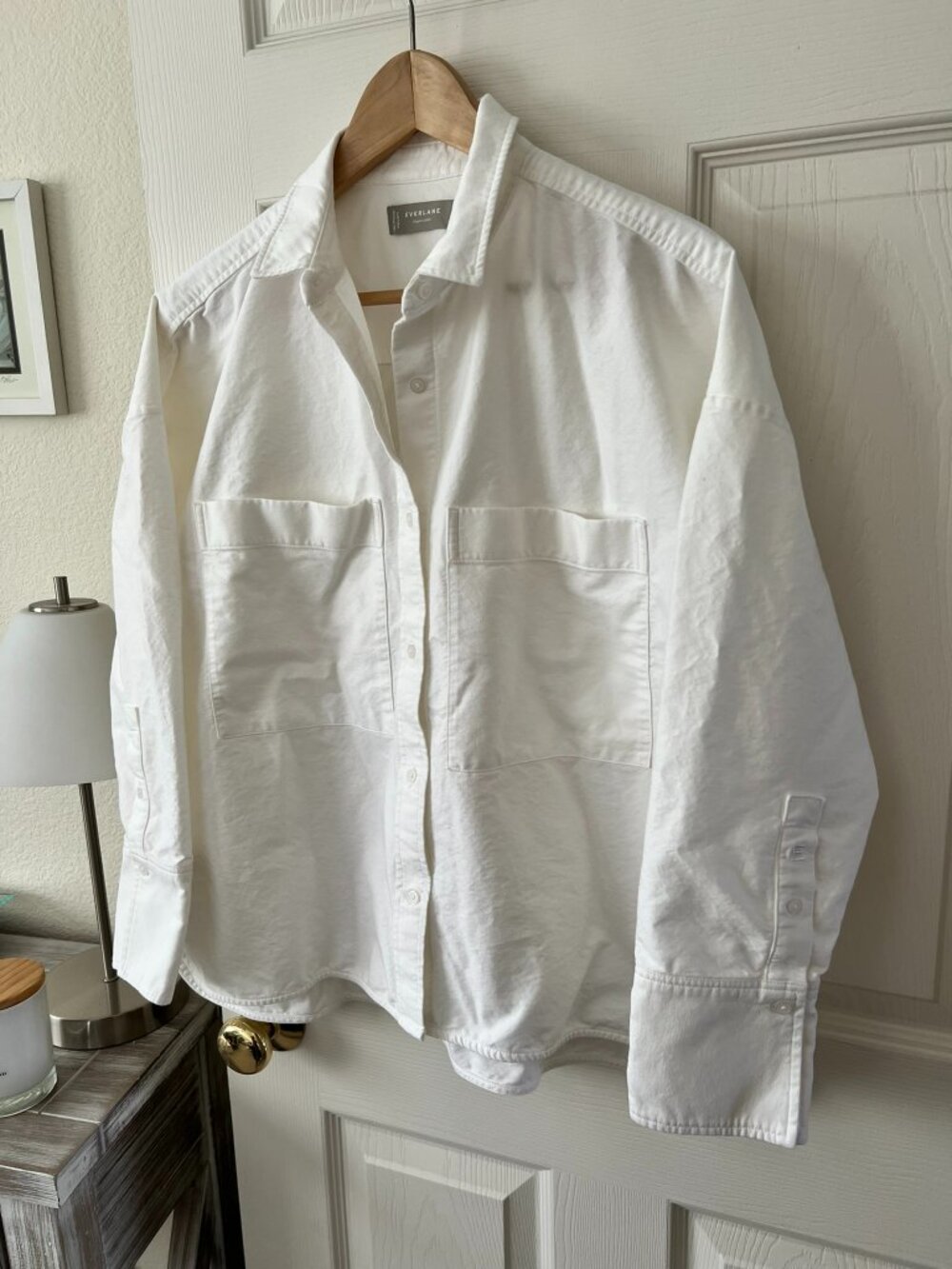 Everlane The Boxy Oxford White Organic Cotton Oversized Shirt M - Picture 7 of 13